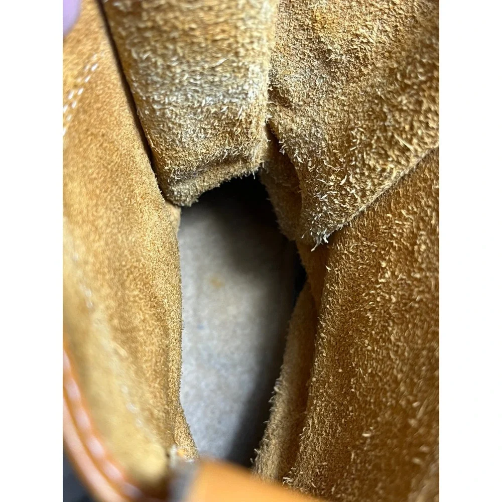 LL Bean Duck Boots Womens 11 Tan‎ Brown Leather Rubber 8 Inch Hunting Rain Shoes